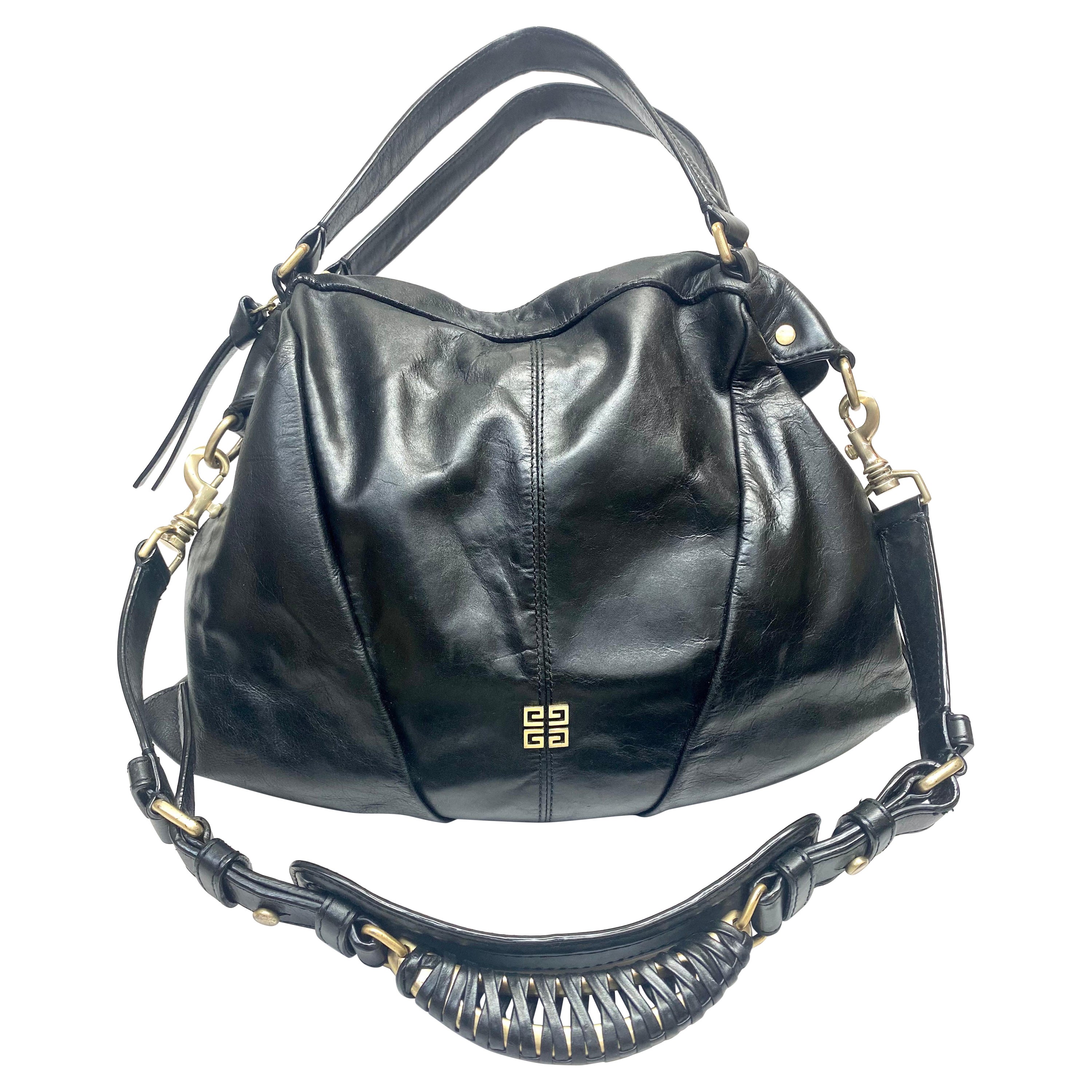 Givenchy Black Leather Shoulder Handbag-GHW For Sale