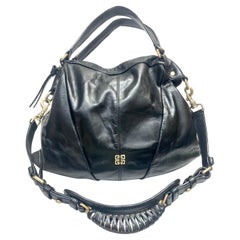 Givenchy Black Leather Shoulder Handbag-GHW