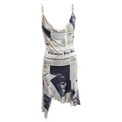 Antique Worn in Sex and The City 2, Iconic John Galliano Christian Dior Newsprint Dress 