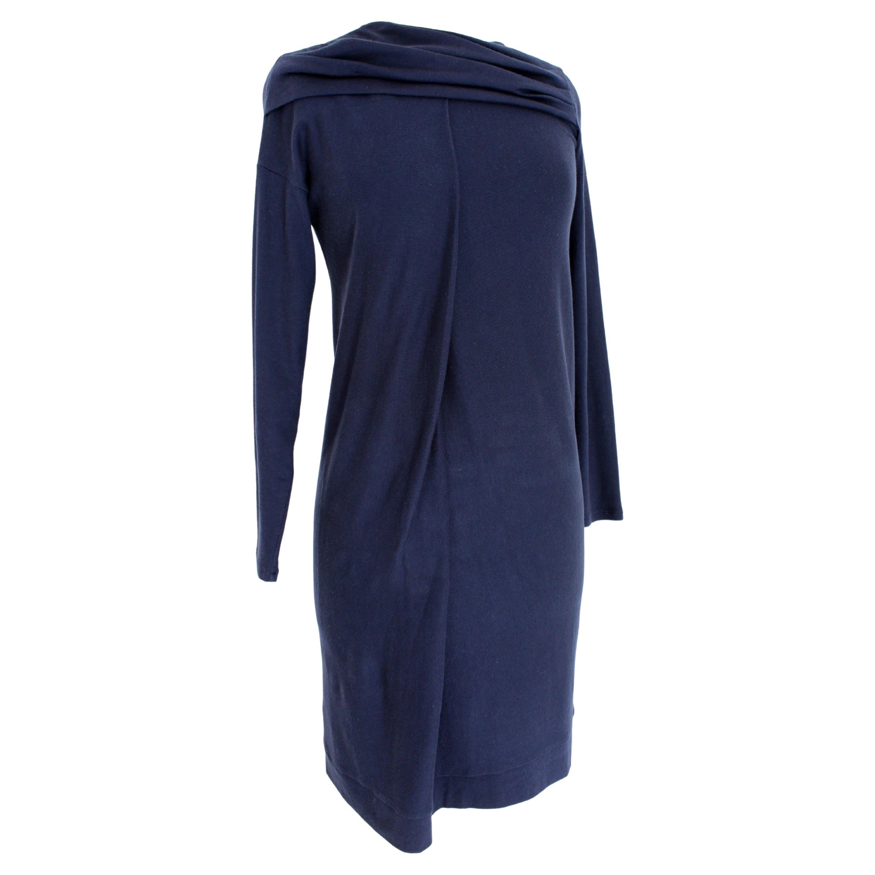 Brunello Cucinelli Blue Cotton Casual Sheath Dress