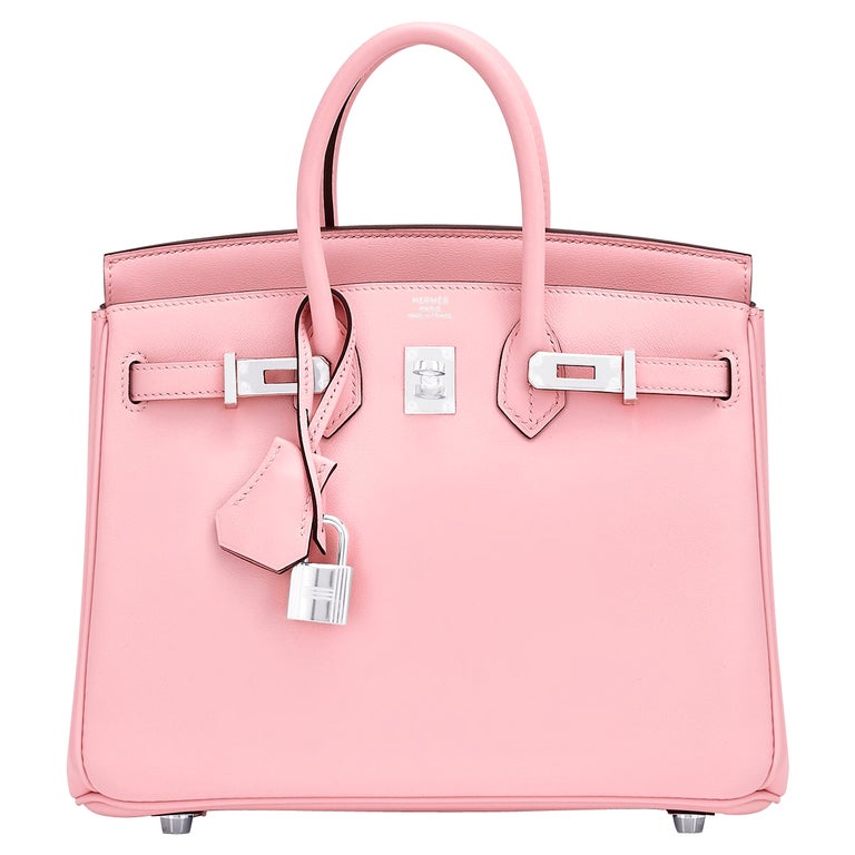 Sac Hermès Rose Sakura Birkin 25 Rose Bijoux Poinçon Grail Z, 2021 - En  vente sur 1stDibs