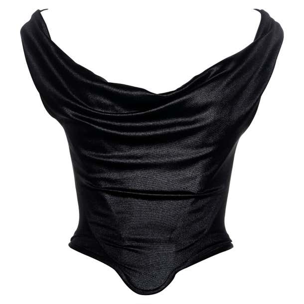 Vivienne Westwood Couture black off-shoulder draped corset top, fw 1997 ...