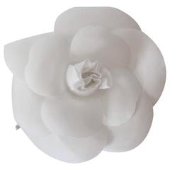 Vintage Chanel White Camilla Flower Brooch Pin