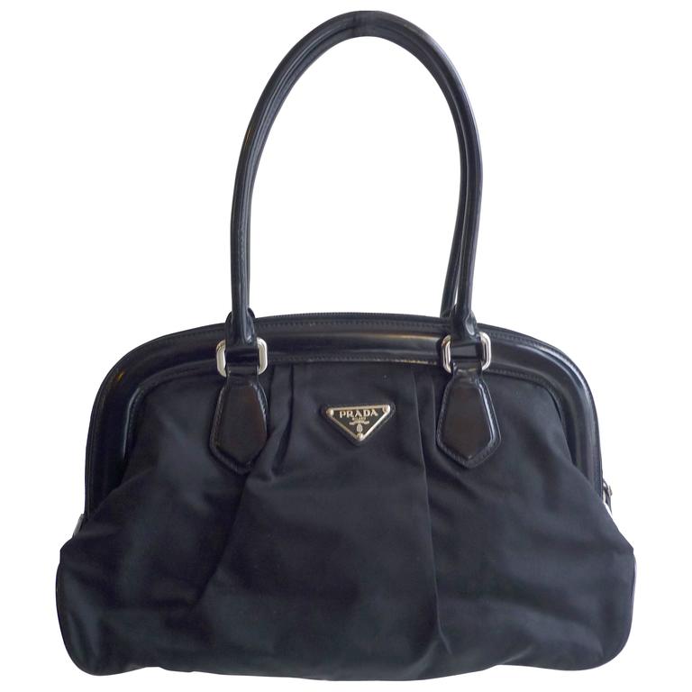 Prada, Bags, Prada Tessuto Tote With Leather Trim