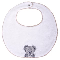 Hermes Passe-Passe Bavaglino rotondo ricamato Koala naturale per neonato