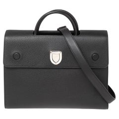 Dior Black Leather Large Diorever Top Handle Bag