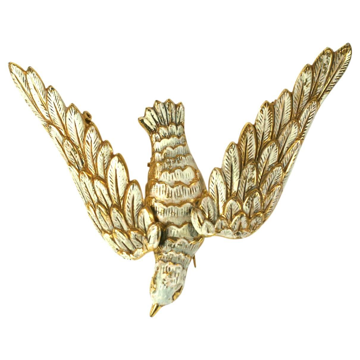 Art Deco Dove Clip Brooch For Sale