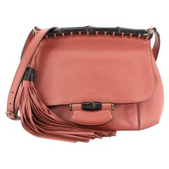  Gucci Nouveau Fringe Crossbody Bag Leather Medium