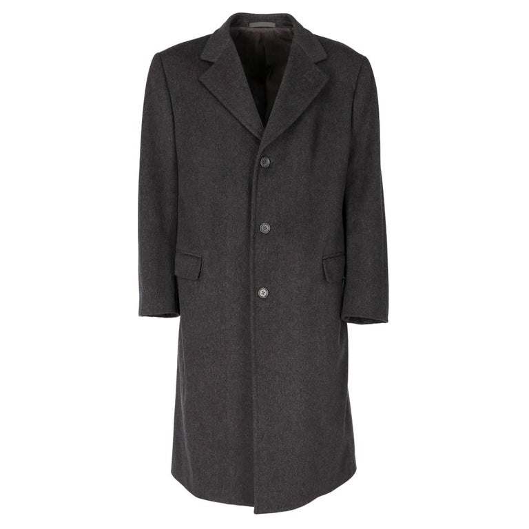 2000s Ermenegildo Zegna dark grey wool coat For Sale at 1stDibs