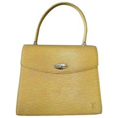 Vintage Louis Vuitton gelbe epi Malesherbes Handtasche. Klassische Handtasche für den Frühling
