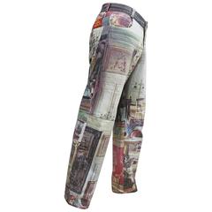 Vivienne Westwood mens Renaissance print jeans, c. 1990s