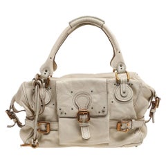 Chloe Off-White Leather Front Pocket Paddington Satchel