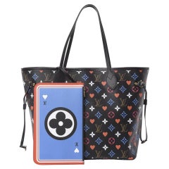 Vintage Louis Vuitton Rare Game On Multicolor Black Neverfull MM with Pouch 861865