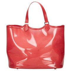 Louis Vuitton Translucent Red Epi Plage Lagoon Bay MM Clear Tote Bag 101lv27
