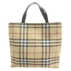 Burberry London Beige Nova Check Coated Canvas Tote Bag Upcycle Ready