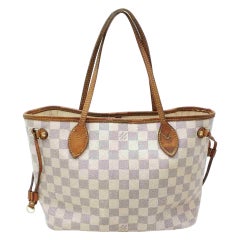 Used Louis Vuitton Small Damier Azur Neverfull PM Tote Bag 862305