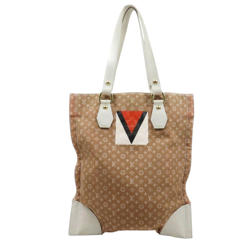Louis Vuitton Brown Monogram Mini Lin Gaston V Tanger Tote bag 862099 For Sale