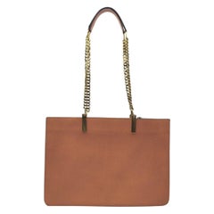 Chloe Orange Leather Chain Tote Bag 862481