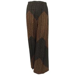Carolina Herrera cocoa/chocolate geometric print wide leg trouser