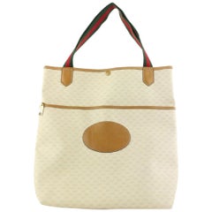 Gucci White Supreme GG Web Shopper Tote Bag 495gks67