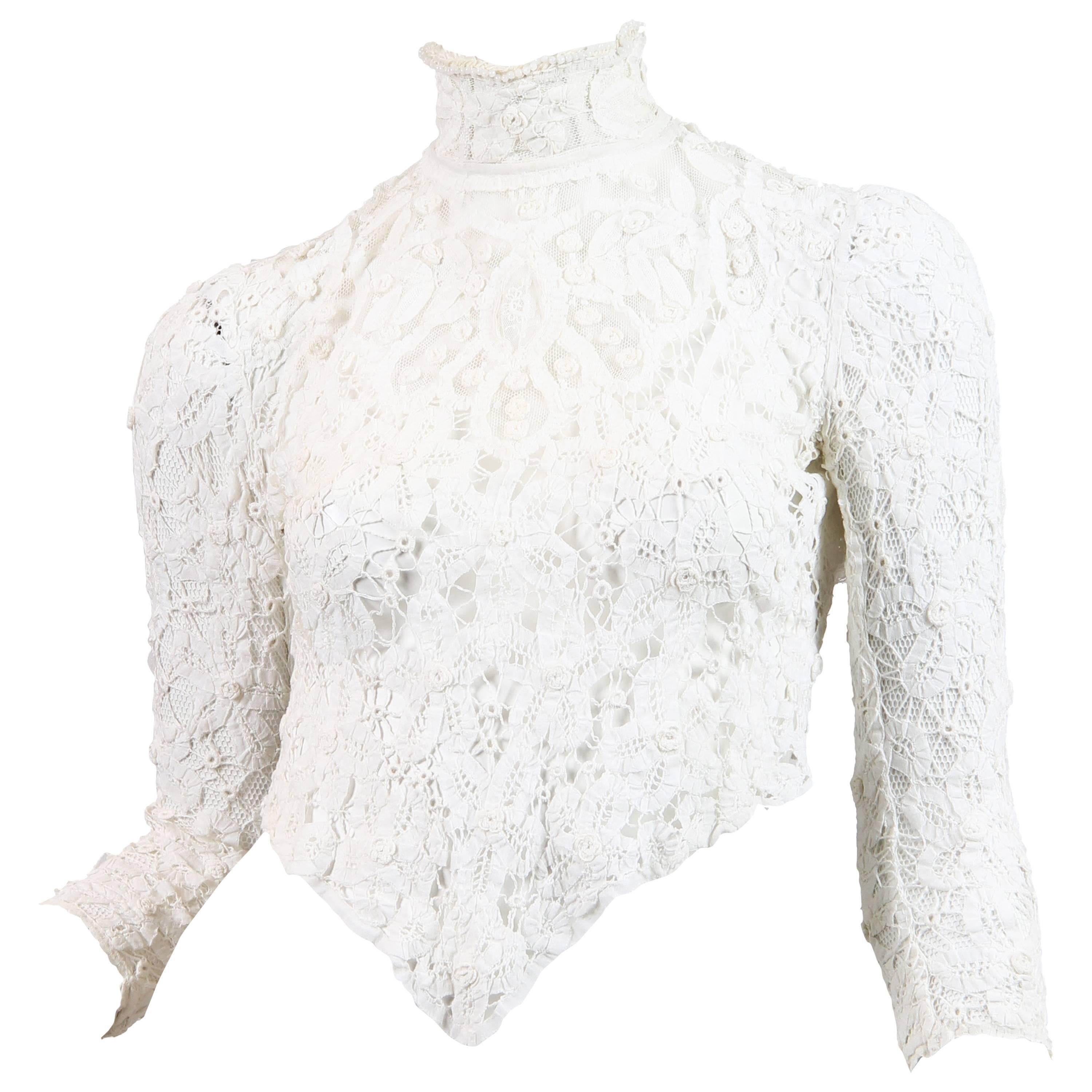 1890s Victorian Handmade Lace Blouse