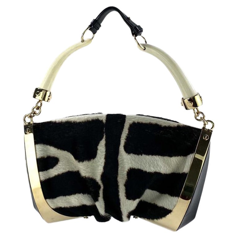 Yves Saint Laurent Zebra Mombasa Horn Hobo Bag