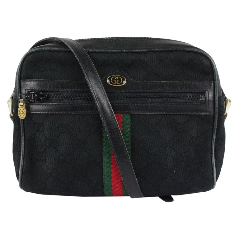 Gucci Black Monogram GG Web Ophidia Crossbody Bag 4GG1013 For Sale at  1stDibs