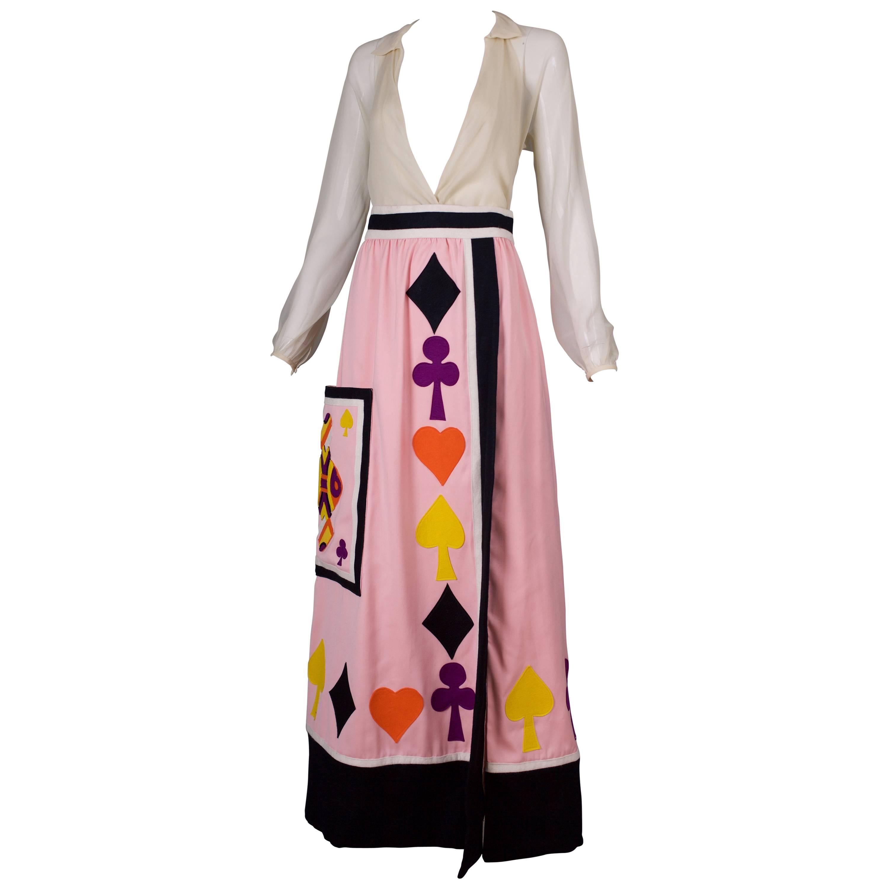 Iconic Rizkallah for Malcolm Starr "Playing Card" Maxi Skirt