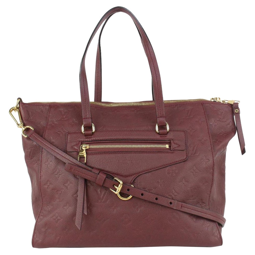 Louis Vuitton Bordeaux Monogram Empreinte Leather Lumineuse PM 2way Tote Bag For Sale