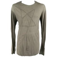 DRKSHDW Men's Size XL Pentagram Olive Cotton Long sleeve Shirt
