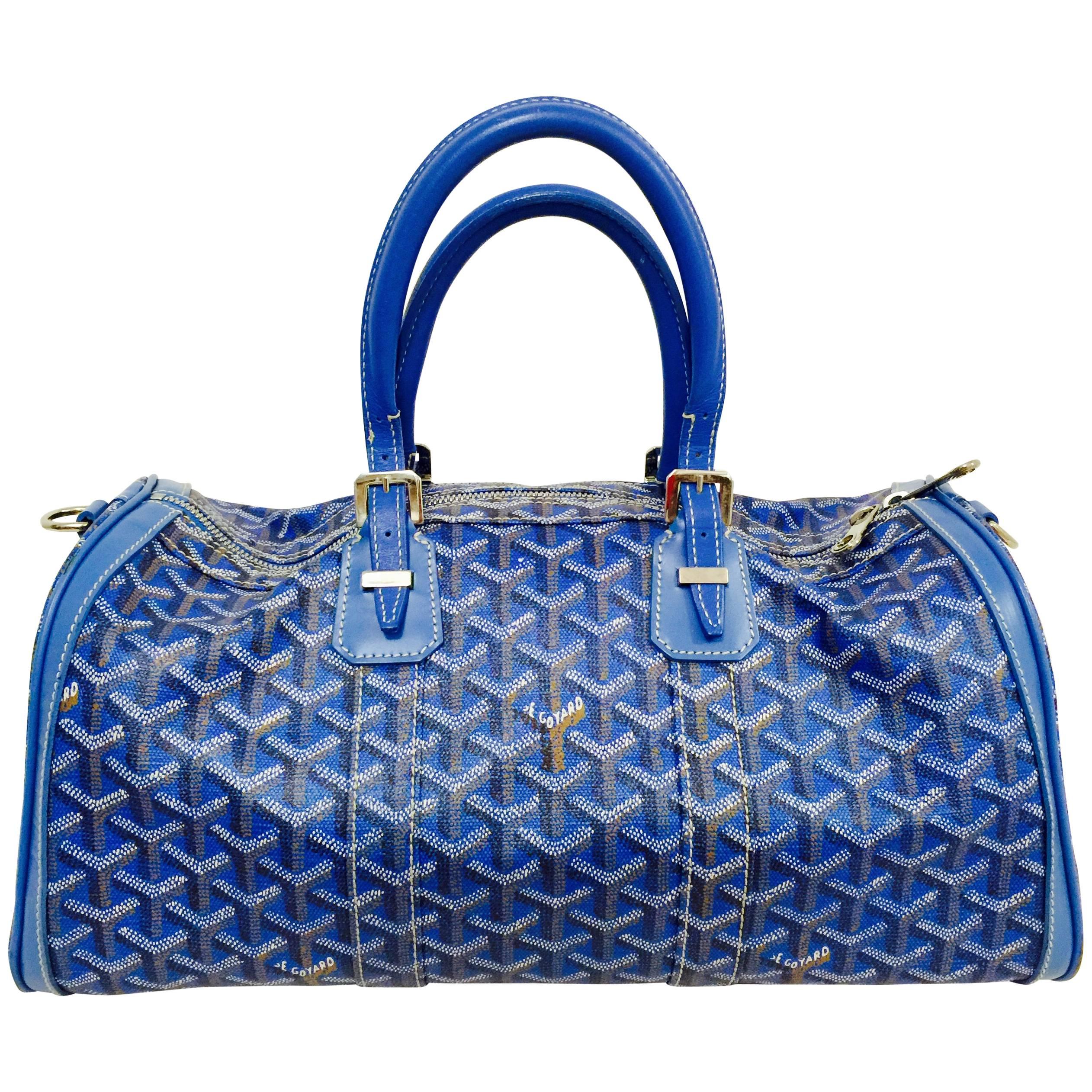 Goyard Blaue Croissiere Boston Tasche