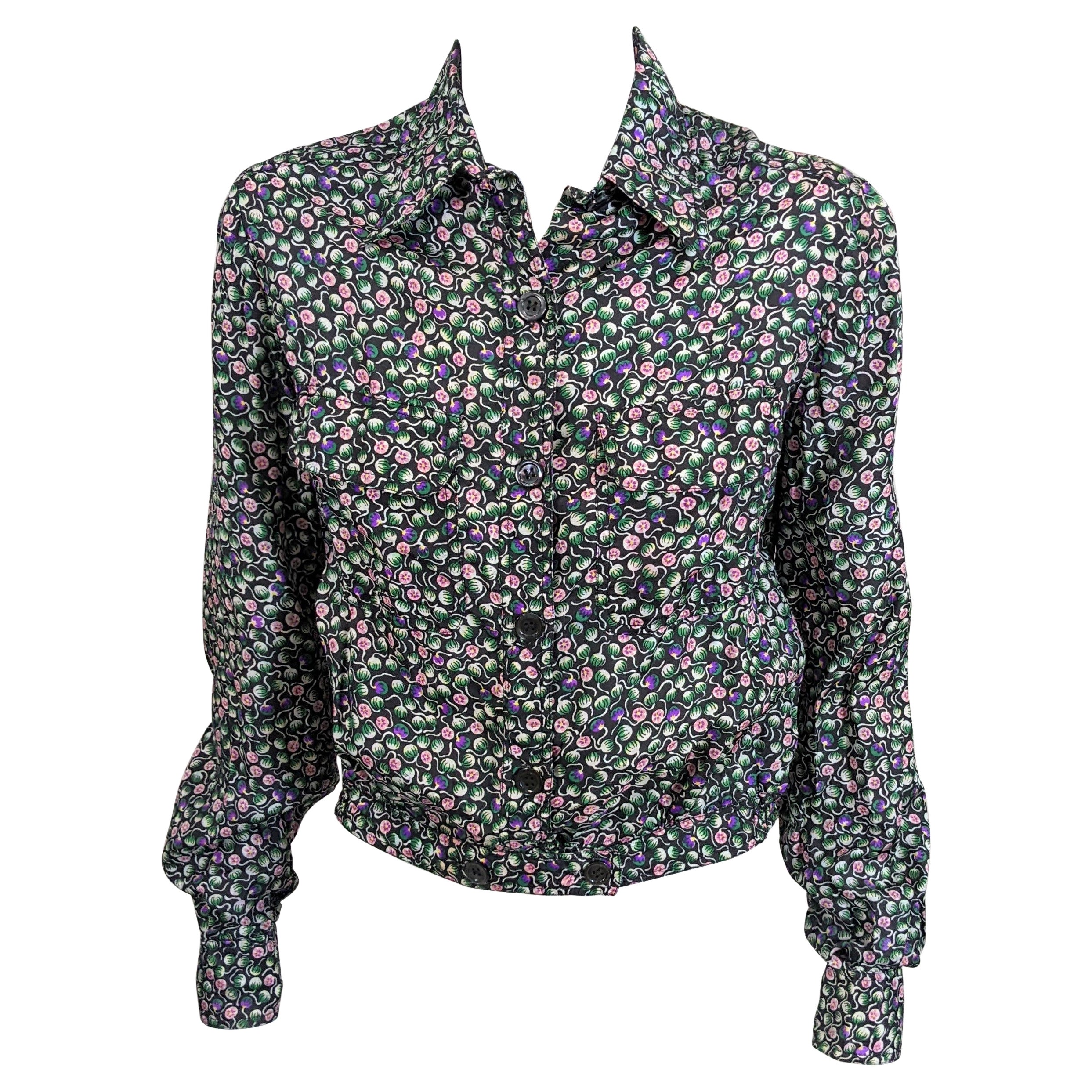 Franck Olivier Floral Print Bomber Blouse For Sale