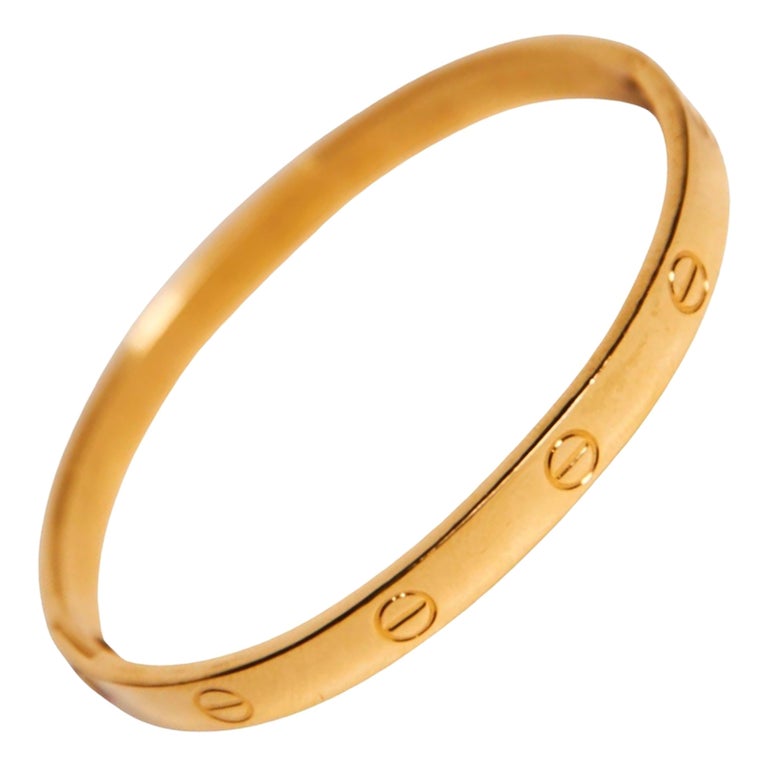 Cartier Love 18K Gold Plated Bracelet Aldo Cipullo 1970 (19cm) pm at  1stDibs | 1970 aldo cipullo gold electroplate, cartier love bracelet 1970,  cartier gold plated bracelet