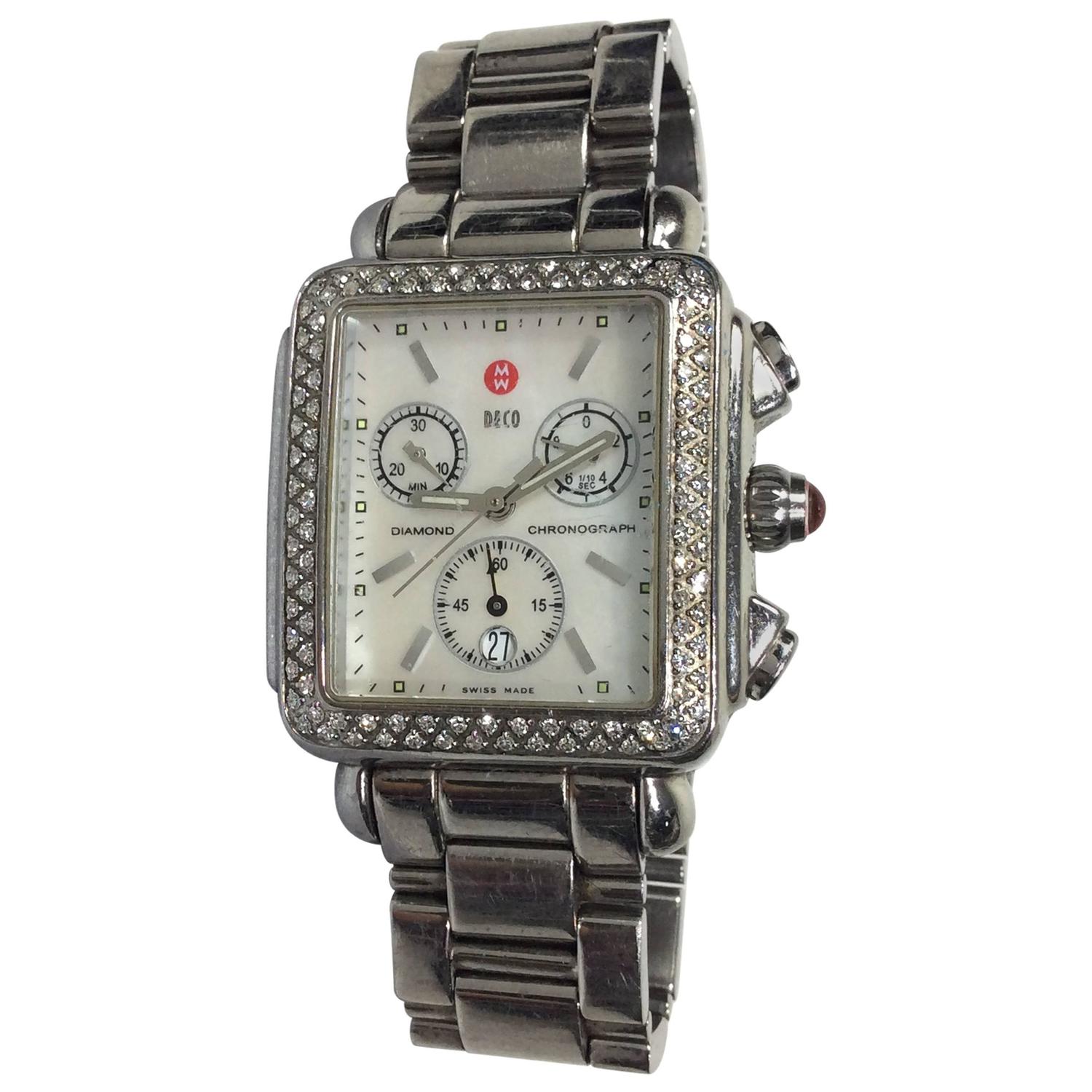 Michele Diamond Face Deco Watch with Additonal Bands at 1stdibs