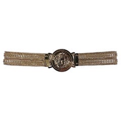 S/S 2005 Versace by Donatella Oversized Medusa Medallion Metal Chain Belt 