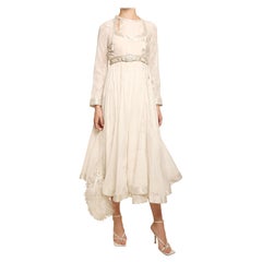 Etro 18 white silver jacquard paisley print flared silk maxi wedding gown dress