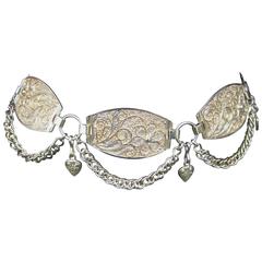 Neiman Marcus Italian Gilt Metal Medallion Belt c 1980s 5
