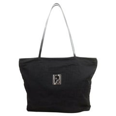 Fendi Noir Monogramme FF Zucca Shopper Tote Bag 863411 