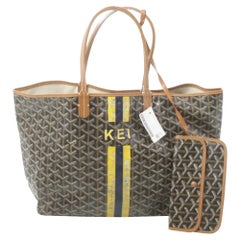 Vintage Goyard Black x Brown Chevron St Louis with Tote 855792