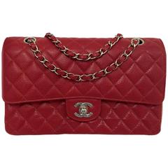 Retro  Chanel 1990s Red Diamond Quilted Caviar 2.55 Medium Serial 5946272