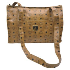 MCM Visetos Shopper Tragetasche 862523 in Cognac mit Monogramm