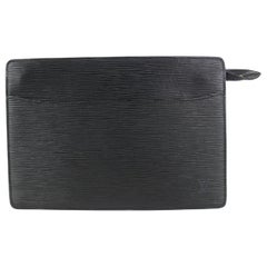 Vintage Louis Vuitton Black Epi Leather Pochette Homme Clutch Bag 52lvs723