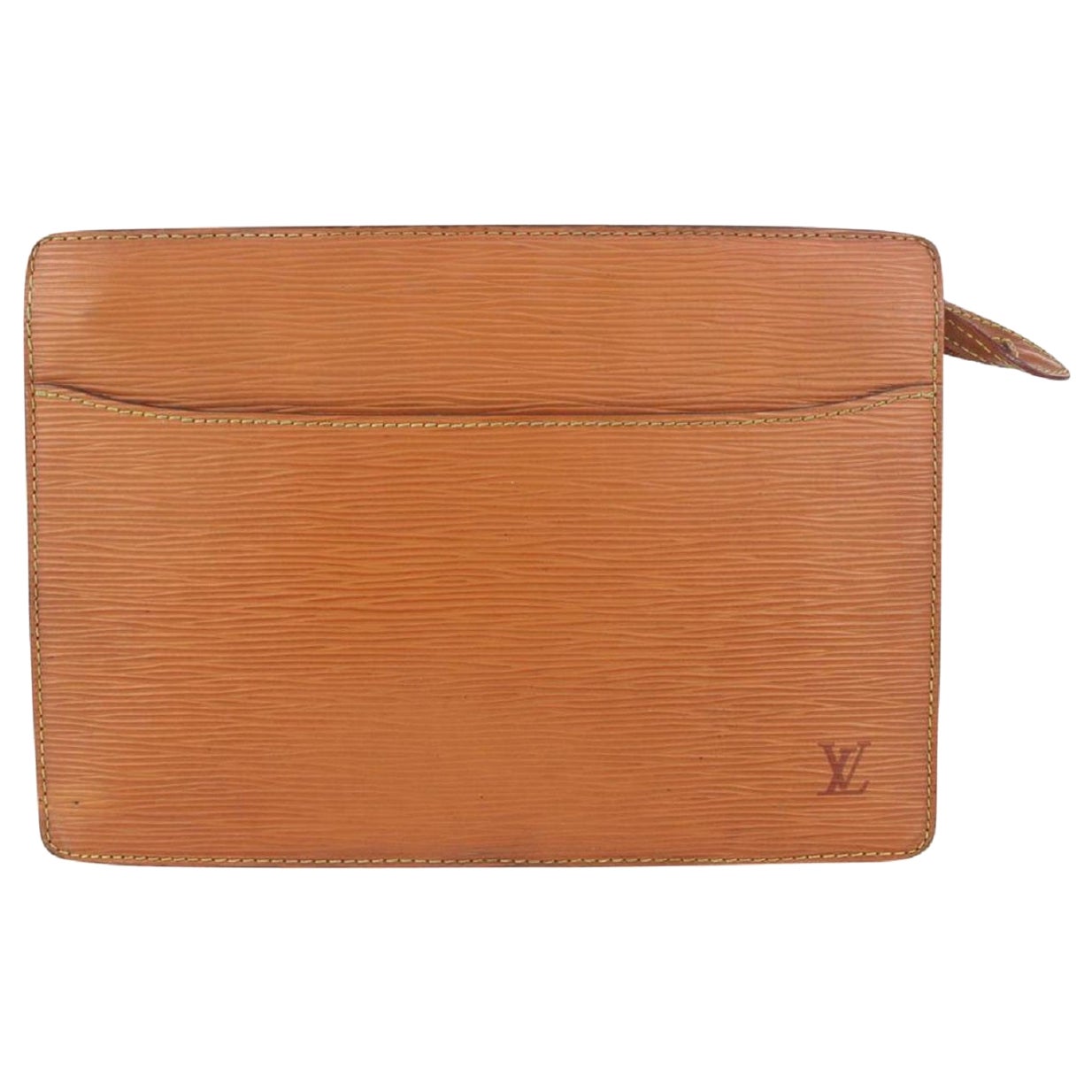 Louis Vuitton Brown Epi Leather Pochette Homme Clutch Bag 47lvs723 For Sale