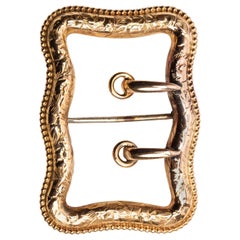 Victorian Etched Gold Buckle Brooch