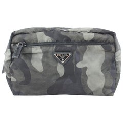Prada Nero Camo Tessuto Cosmetic Pouch Seconda Borsa 684pr621