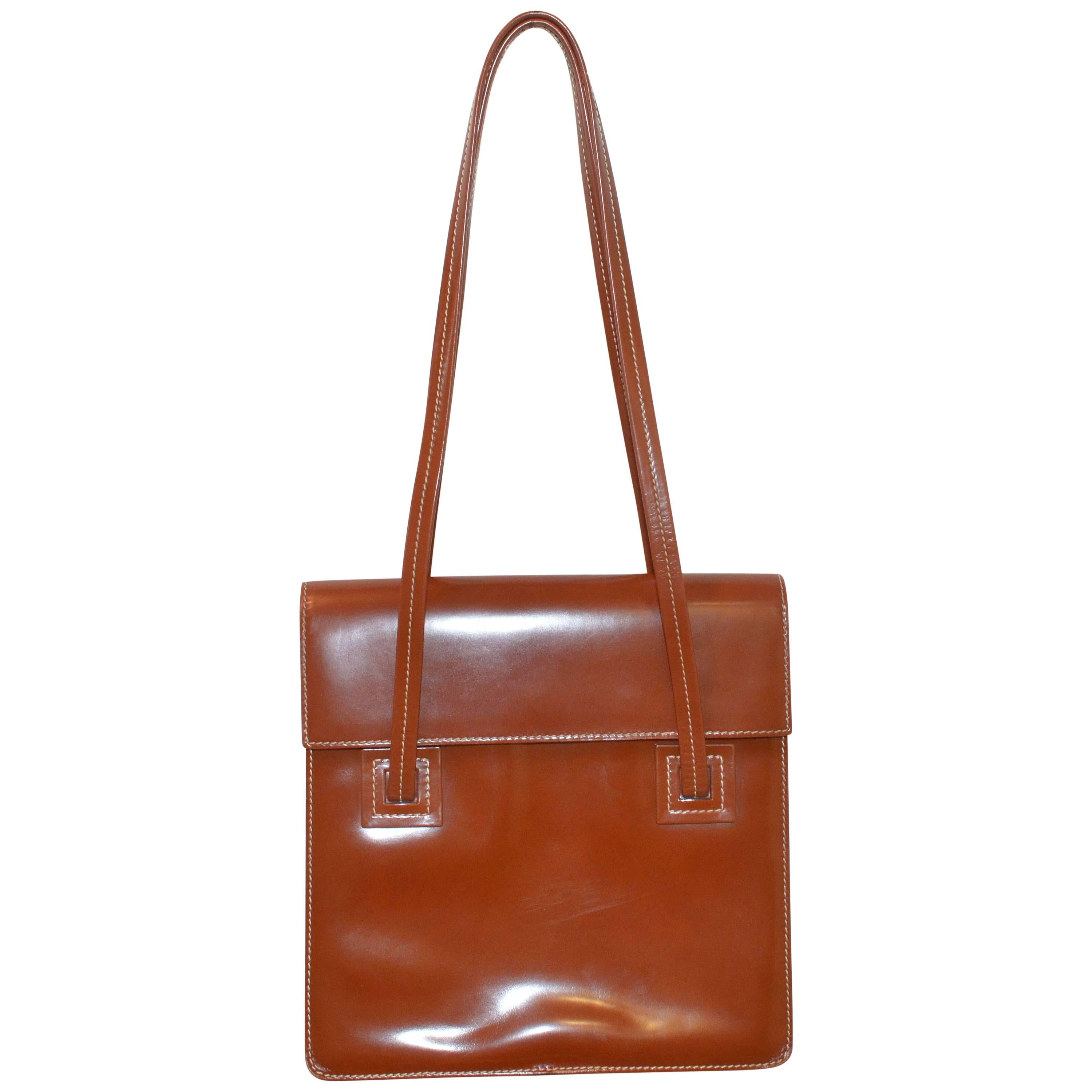 Delvaux Leather Sellier Shoulder Bag
