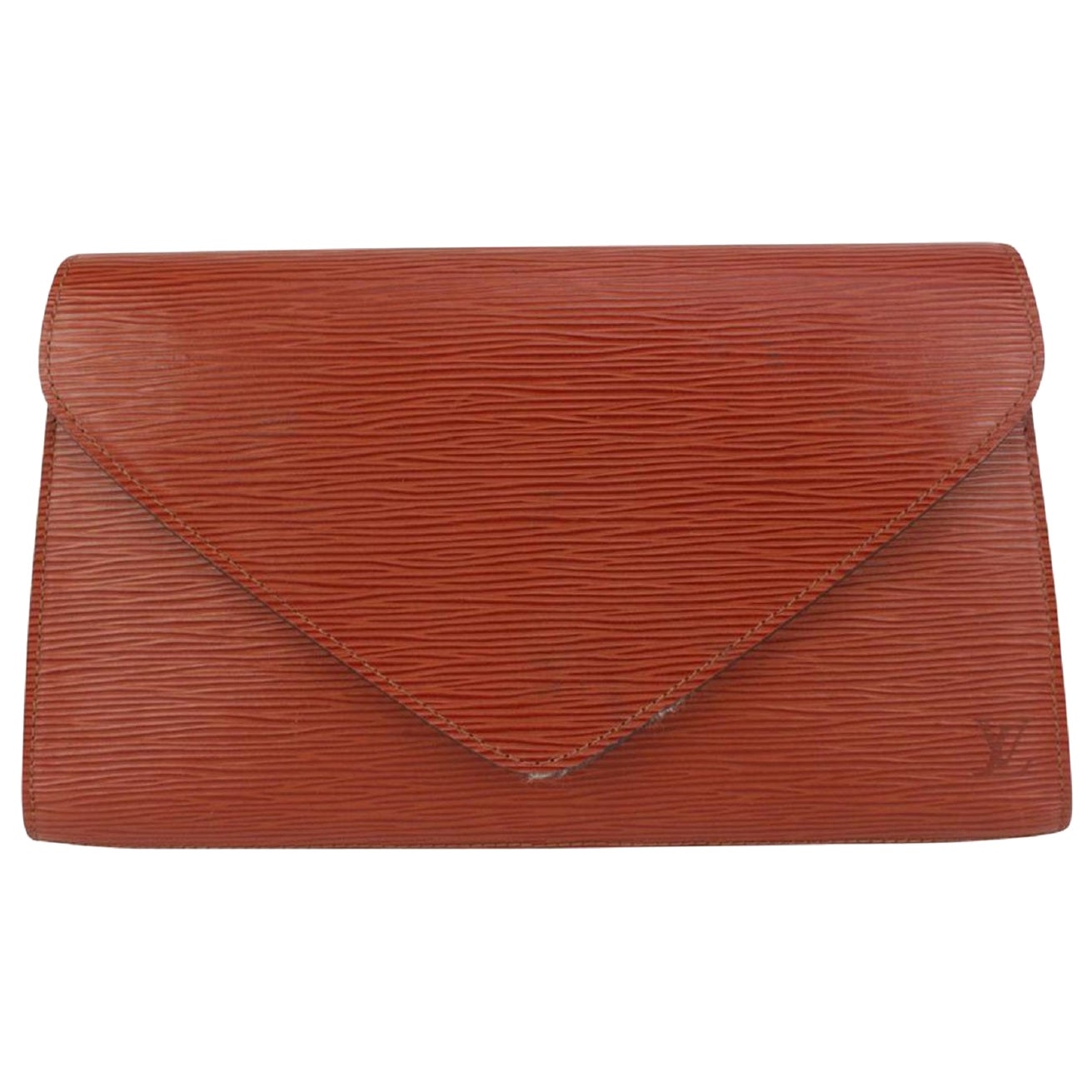 Louis Vuitton Brown Epi Leather Pochette Art Deco Envelope Clutch