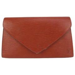 Louis Vuitton Brown Epi Leather Pochette Art Deco Envelope Clutch Bag 48lvs723