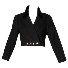 Escada by Margaretha Ley Vintage Wolle Kaschmir Cropped Military Jacke