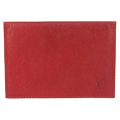 Louis Vuitton Seltene Sharon Stone Amfar drei rote Leder Karteninhaber 929lv93